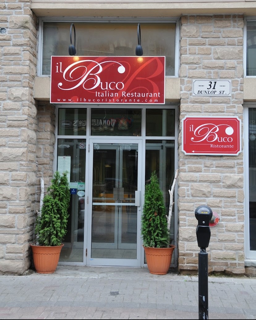 Front entrance of Il Buco Ristorante in Barrie